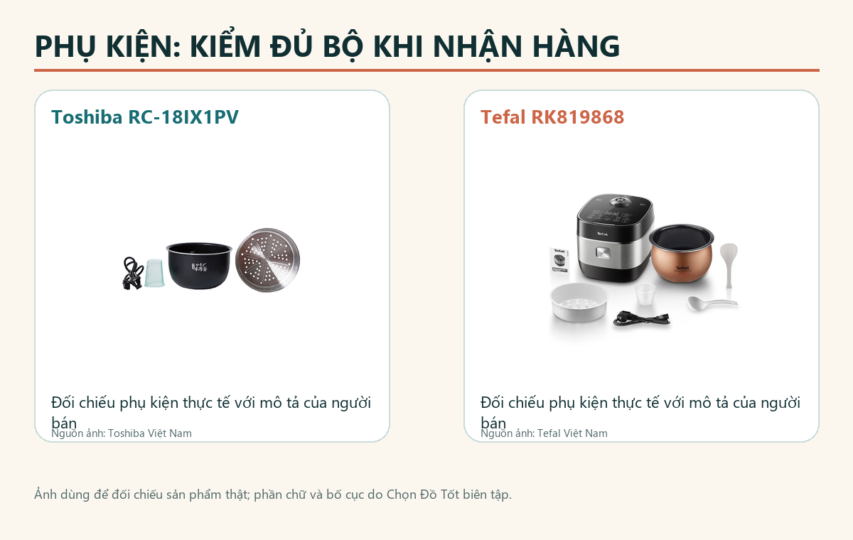 So sánh phụ kiện Toshiba RC-18IX1PV và Tefal RK819868